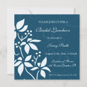 Cartes nuptiales florales bleues d'invitation de (Dos)