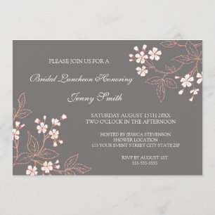 Cartes nuptiales florales grises de corail