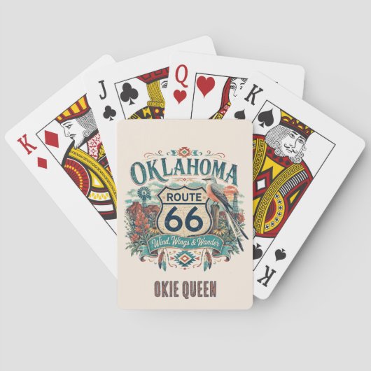 Cartes Oklahoma Prairie Boho Route 66 Soirée de Jeu (dos)