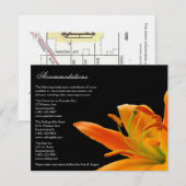 Cartes oranges de logement de mariage de lis (Devant / Derrière)