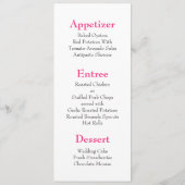 Cartes oranges et roses de menu de mariage de (Dos)