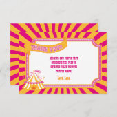 Cartes oranges et roses de Merci de carnaval (Devant / Derrière)