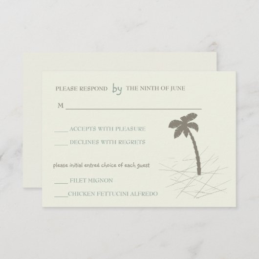 Cartes Palm tree -rsvp (Devant / Derrière)