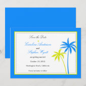 Cartes Palm Trees - Sauvegarder la date (Devant / Derrière)