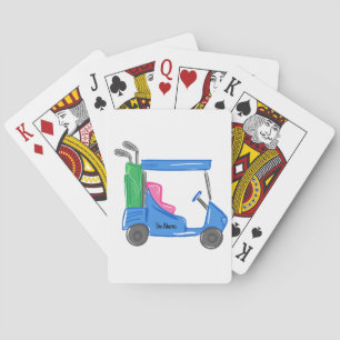 Cartes Panier de golf personnalisé Preppy Blue Jeu de car