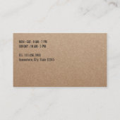 Cartes perforées Papier d'emballage rustique de (Dos)