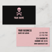 Cartes personnalisables d'os croisés punks roses (Devant / Derrière)