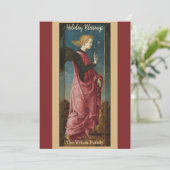 Cartes personnalisées de fêtes de l'ange en or bor (Debout devant)