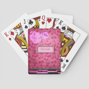Cartes personnalisées de jeu de cupcake de néon