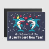 Cartes personnalisées de Nouvel An pour les requin (Devant / Derrière)