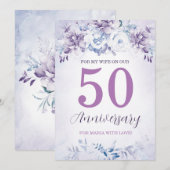 Cartes personnalisées du 50e anniversaire pour fem (Devant / Derrière)