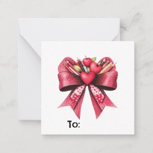 Cartes personnalisées école professeur rose chic m