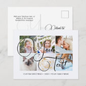 Cartes personnalisées Écriture Élégante 6 photos U (Devant / Derrière)