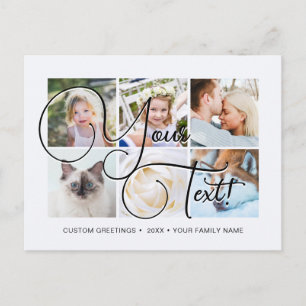 Cartes personnalisées Écriture Élégante 6 photos U