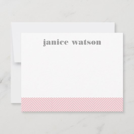 Cartes personnalisées Herringbone - rose (Devant)