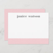 Cartes personnalisées Herringbone - rose (Devant / Derrière)