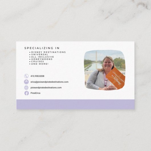 Cartes personnalisées pour Erica | Non modifiable (Dos)