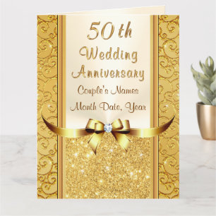 Cartes personnalisées pour les 50 ans de mariage,
