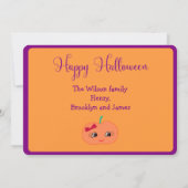 Cartes personnalisées rondes Joy Halloween avec ph (Dos)
