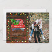 Cartes photo de Noël Rustique en bois et cordes (Devant)