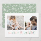 Cartes photo minimes Joyeuses et brillantes de Noë (Devant / Derrière)