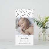 Cartes photos argentés de baby shower de Merci (Debout devant)