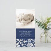 Cartes photos blancs bleus de baby shower de Merci (Debout devant)