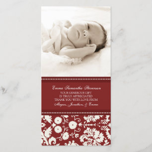 Cartes photos blancs rouges de baby shower de