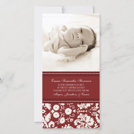 Cartes photos blancs rouges de baby shower de (Devant)