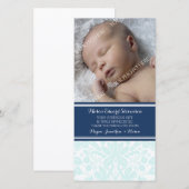 Cartes photos bleus de baby shower de Merci de (Devant / Derrière)