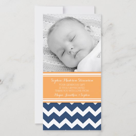 Cartes photos bleus oranges de baby shower de (Devant)