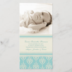 Cartes photos crèmes de baby shower de Merci