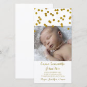 Cartes photos de baby shower de Merci d'or (Devant / Derrière)