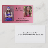 Cartes photos de Headshots de cartes de visite (Devant / Derrière)