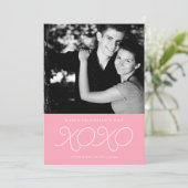 Cartes photos de la Saint Valentin rose XOXO (Debout devant)