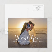 Cartes photos de l'anniversaire du mariage Merci (Devant / Derrière)