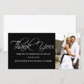 Cartes photos de Merci de Mariage noir blanc (Devant / Derrière)