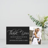 Cartes photos de Merci de Mariage noir blanc (Debout devant)