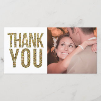 Cartes photos de Merci de Parties scintillant blan