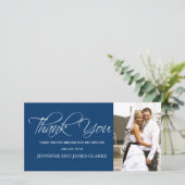 Cartes photos de Merci Mariage bleu blanc (Debout devant)