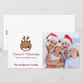 Cartes photos de Noël de Kawaii Reindeer (Devant / Derrière)