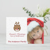 Cartes photos de Noël de Kawaii Reindeer (Debout devant)