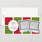 Cartes photos de Noël des boîtes rouges et vertes (Devant / Derrière)