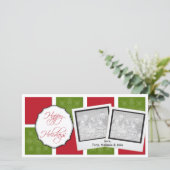 Cartes photos de Noël des boîtes rouges et vertes (Debout devant)