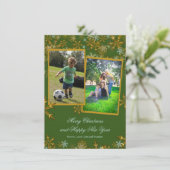 Cartes photos de Noël Flat Green et Gold (Debout devant)