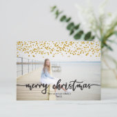 Cartes photos de Noël Gold Confetti (Debout devant)