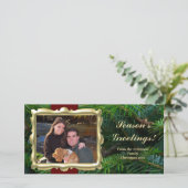 Cartes photos de Noël horizontales Gold Frame (Debout devant)