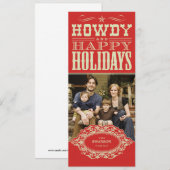 Cartes photos de Noël Howdy Western (Devant / Derrière)