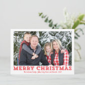 Cartes photos de Noël Joyeux Rouge et Blanc (Debout devant)