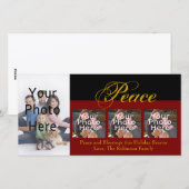 Cartes photos de Noël personnalisées Paix (Devant / Derrière)